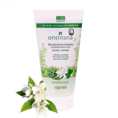 ORIENTANA Żel do mycia twarzy z drobinkami ryżu ALOES I JAŚMIN 150ml
